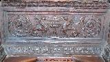Catedral de Jaén. Coro. Nacimiento de Jesús. Relieve entre el asiento y el relieve principal